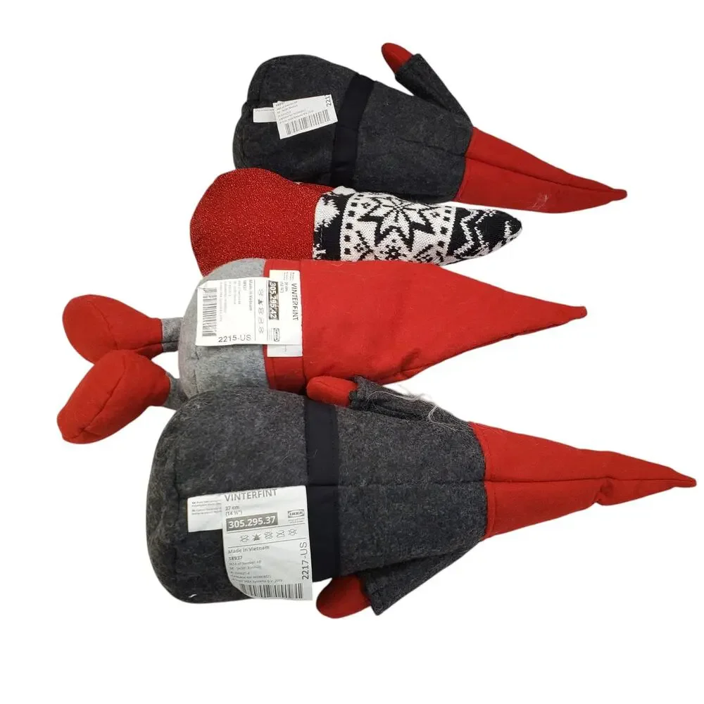 IKEA VINTERFINT Santa Claus Gnome Christmas Plush 4 Pieces Elf Gnome 14